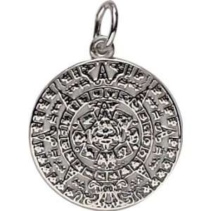  Rembrandt Charms Aztec Sun Charm, 14K White Gold Jewelry