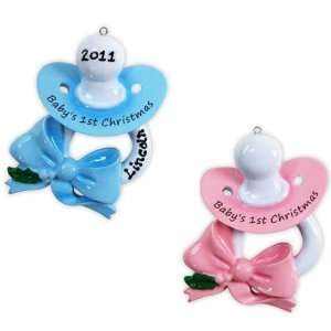  4267 Blue Pacifier Personalized Christmas Ornament