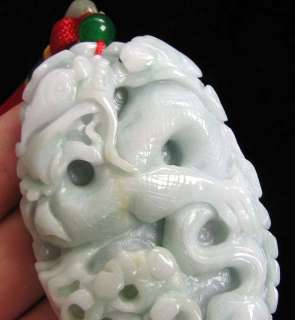 Natural AAA+++ Grade Type Jadeite Carved Dragon Statue  