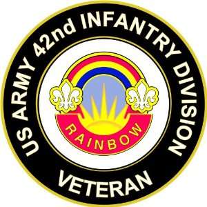  US Army Veteran 42nd Infantry Division Unit Crest Sticker 