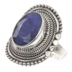   925 Sterling Silver Created SAPPHIRE Ring, Size 6.75, 9.43g Jewelry