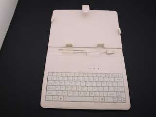   White Color Leather case mini Keyboard for 10 inch Tablet PC  