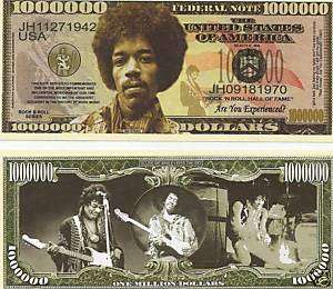 Jimi Hendrix $Million$ Dollar Novelty Bill  