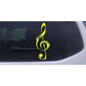Music Note Car Window Wall Laptop Decal Sticker    Yellow 14in X 37 