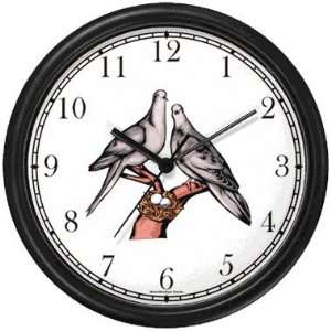  Love Birds (Doves) Bird Animal Wall Clock by WatchBuddy 