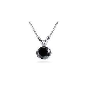  1.95 2.38 Cts Round AAA Black Diamond Solitaire Pendant in 