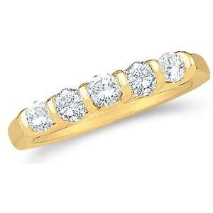   Five Diamond Ladies Womens 5 Stone Wedding or Anniversary Ring Band (1
