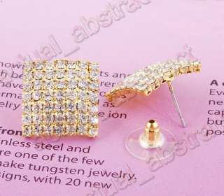 FREE wholesale6xrhinestone&gold plated pierced earring  