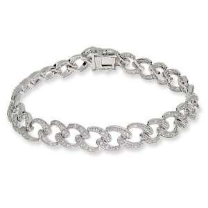   Silver Pave Woven Link Tennis Bracelet Eves Addiction Jewelry