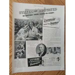  Listerine the proved treatment for Dandruff, Vintage 30s full 