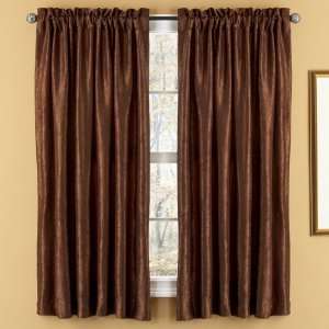 63 Aretha Crushed Faux Silk Window Panels in Chocolate 