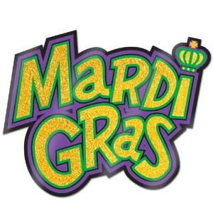  Glittered Mardi Gras Sign Toys & Games