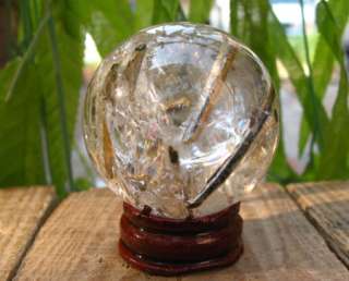 nature tourmalinInclusion quartz crystal sphere ball  