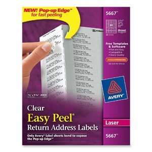  Avery 5667   Easy Peel Laser Mailing Labels, 1/2 x 1 3/4 
