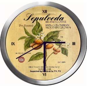   SEPULVEDA 14 Inch Coffee Metal Clock Quartz Movement