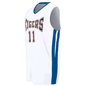  Youth Triple Double Game Jersey   White and Royal   Medium 