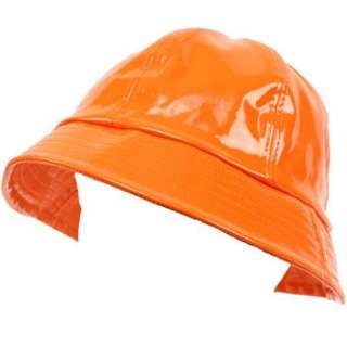 Rain Bucket Hat Waterproof Packable Adjustable Orange  