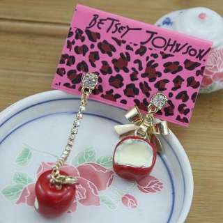   Johnson Lovely Cute Fashion costly Jewelry Lady RED Apple Earring Z10