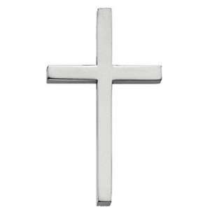  14KW Gold Cross 29.5x18.25mm/14kt white gold Jewelry