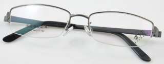 1223 gray alloy aluminum half rim eyeglasses frame  