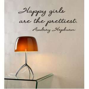  Happy girls are the prettiest Audrey Hepburn Vinyl wall 
