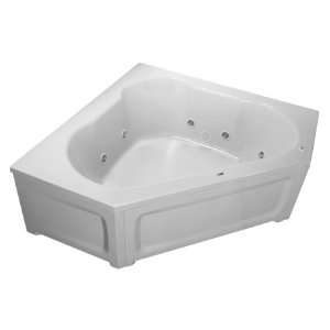ProFlo PFW6060SKPLAWH White 60 x 60 Corner 8 Jet Whirlpool Bath Tub 