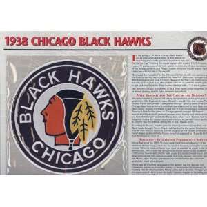   Black Hawks Official Patch on Team History Card