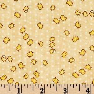   Time For Teddie Chicks Tan Fabric By The Yard Arts, Crafts & Sewing