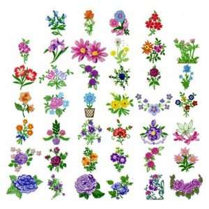  Fashion Floral Variety Embroidery Design CD Arts, Crafts 