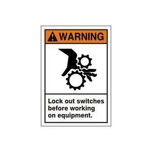 WARNING Labels LOCK OUT SWITCHES BEFORE WORKING ON EQUIPMENT (W 