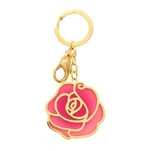  [Aznavour] Wide Rose Key Chain / Pink (Gold). Office 