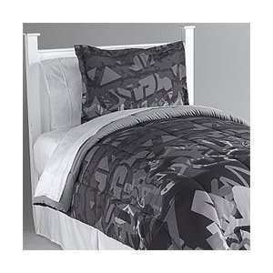  Typography Comforter Set   Graffiti Blanket Sham Twin Bed 