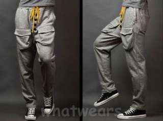 Fashion Mens Casual Sport Trousers Harem Big Pocket Pants 3 Colors 