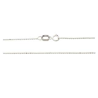 14KT WHITE GOLD   22 1.0 MM. ROUND BEAD NECKLACE GOLD CHAIN  