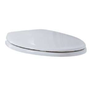 Porcher 70125 00.001 Round Front Slow Close Toilet Seat with Brushed 