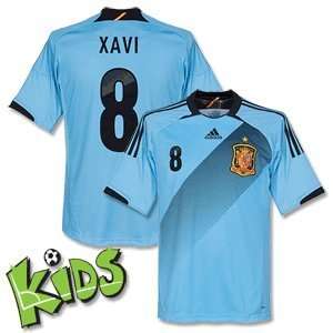 12 13 Spain Away Jersey + Xavi 8   Boys 