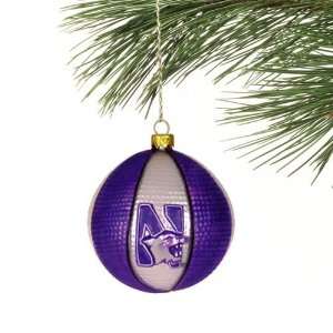 Northwestern Wildcats Collegiate Glass Basketball Ornament