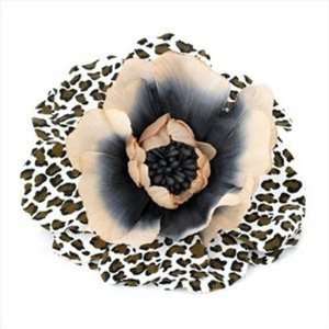    Brown Leopard Print Flower Hair Clip/Barrette AJ22318 Beauty