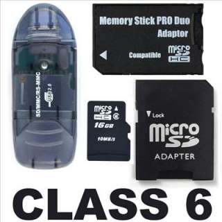 16GB Class 6 Micro SD to MS Pro Duo Adpater for PSP  