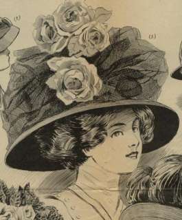 MODISTE PARISIENNE March 16,1909  HATS  Large cloche  