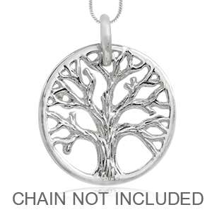 925 Sterling Silver TREE of LIFE Filigree Pendant/Charm nckb  