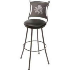 902 763 LHR LTN Pine Cone Barstool 25 With Standard Camel Tan Leather 