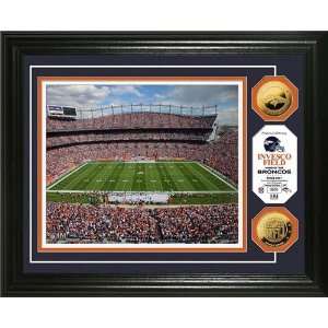  Invesco Field at Mile High Stadium 24KT Gold Coin Photo 