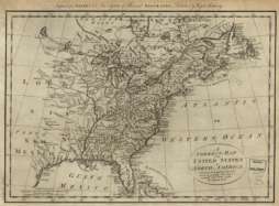 1780s North America Map British & Spanish territories  