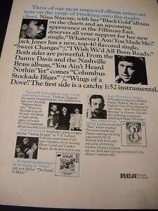 NINA SIMONE Jack Jones YOUNGBLOODS 1970 Promo Poster Ad  