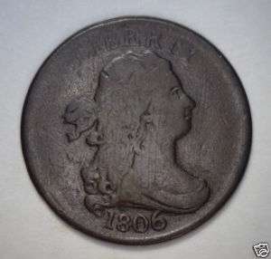1806 Draped Bust Half Cent Cohen 4 C 4 VG   F Rotated  