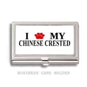  Chinese Crested Love My Dog Paw Business Card Holder Case 