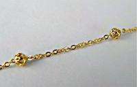 Gold 18k GF Ball Filigree Chain Bracelet Girl Infants  