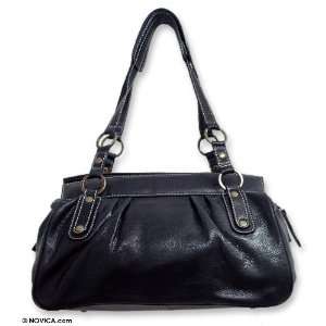  Leather handbag, Classic Black