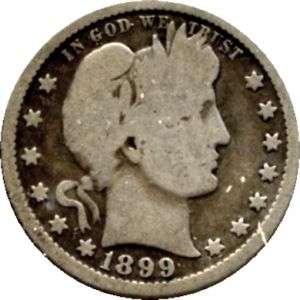 elf Barber Quarter Dollar 1899  